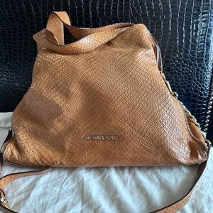 Michael Kors Tan Textured Shoulder Bag